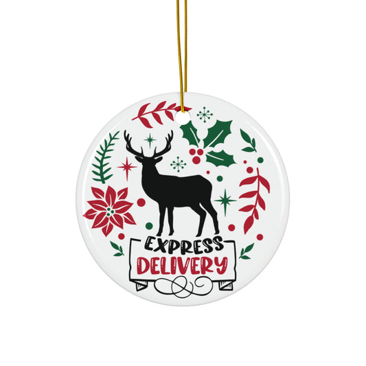 Express Delivery Ceramic Disc Ornament         Item #658709