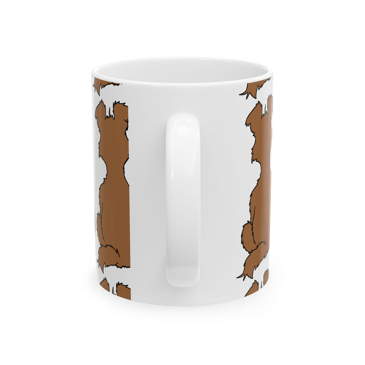 Schnauzer Silhouette Coffee Mug – Brown Dog Pattern Ceramic Mug 11oz   Item #494831