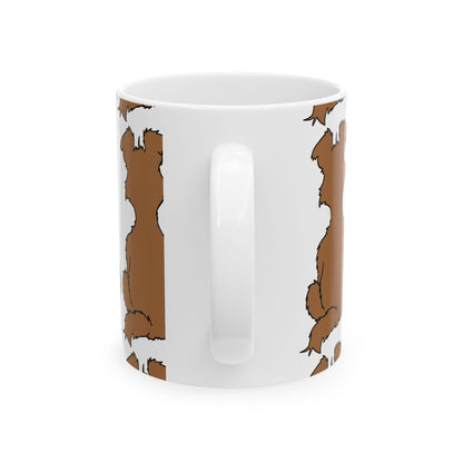Schnauzer Silhouette Coffee Mug – Brown Dog Pattern Ceramic Mug 11oz   Item #494831