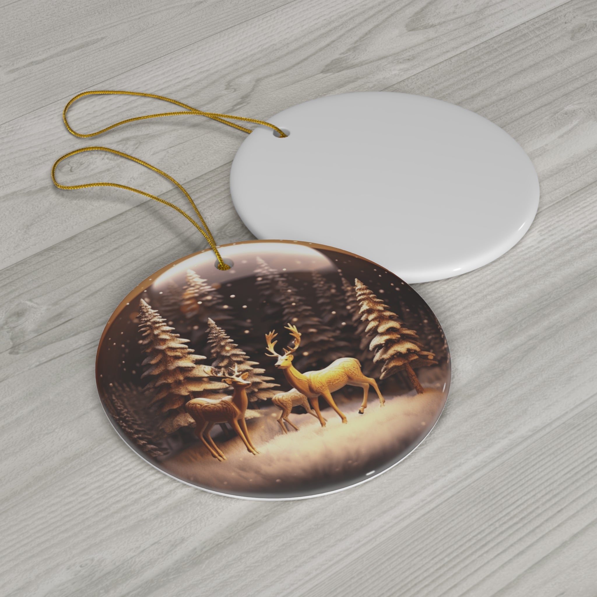 Globe Deer Ceramic Ornament          Item #4578589