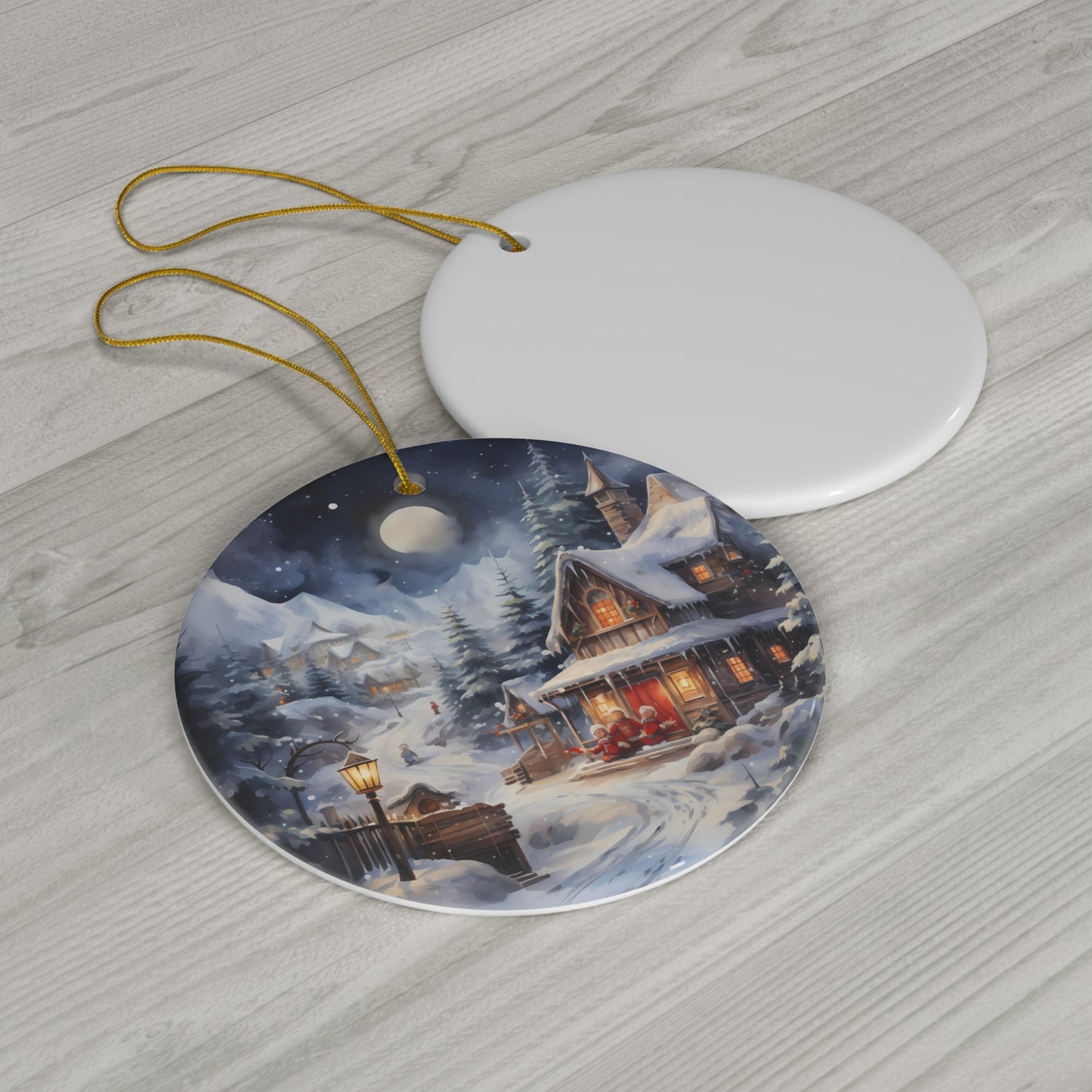 Ceramic Ornament - Christmas Scene       Item #1625684