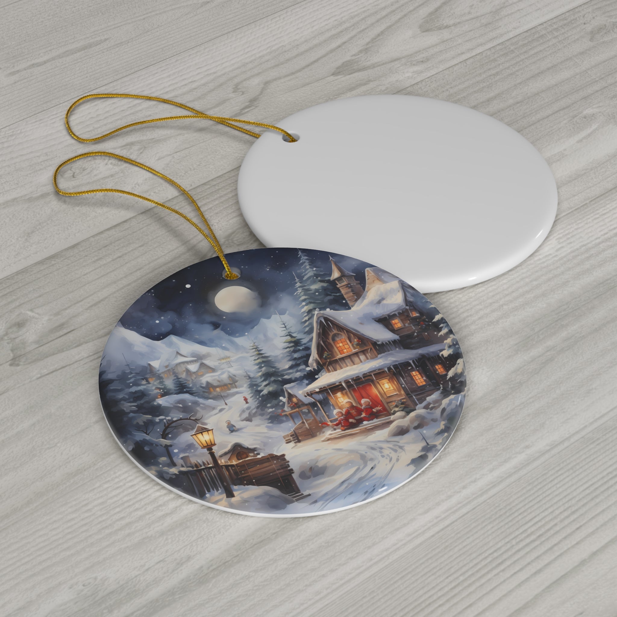 Ceramic Ornament - Christmas Scene       Item #1625684