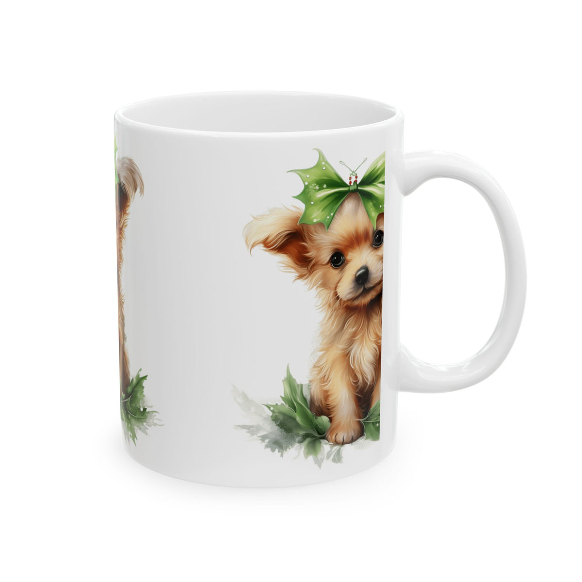 Cute Yorkie Puppy Christmas Mug – Festive Holiday Dog Coffee Cup 11oz   Item #70989