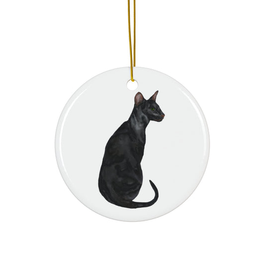 Cat Ceramic Disc Ornament        Item #5281403