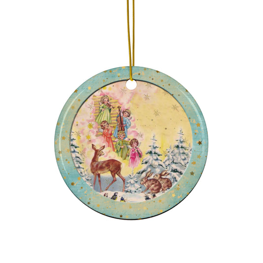 Christmas Scene Ceramic Disc Ornament       Item #6601503