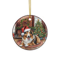 Ceramic Ornament - Shetland Sheepdog Christmas Dog       Item #12542