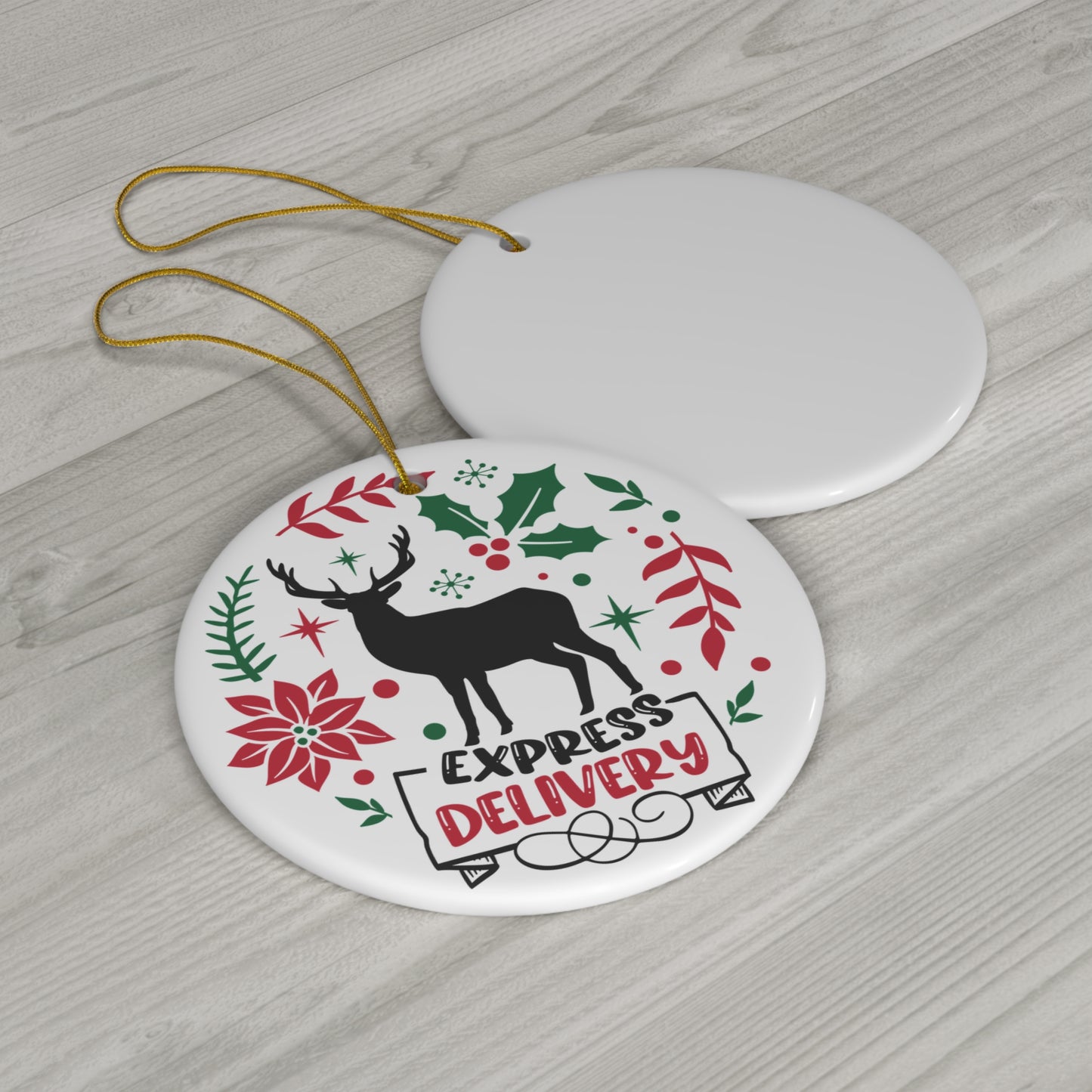 Express Delivery Ceramic Disc Ornament         Item #658709