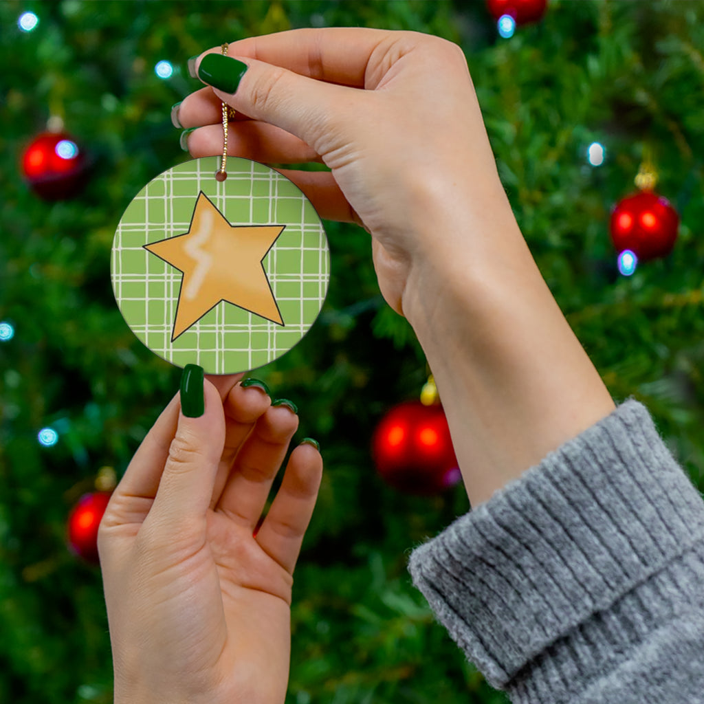 Star Ceramic Disc Ornament         Item #3445253 - Buckshot's Bargain Barn