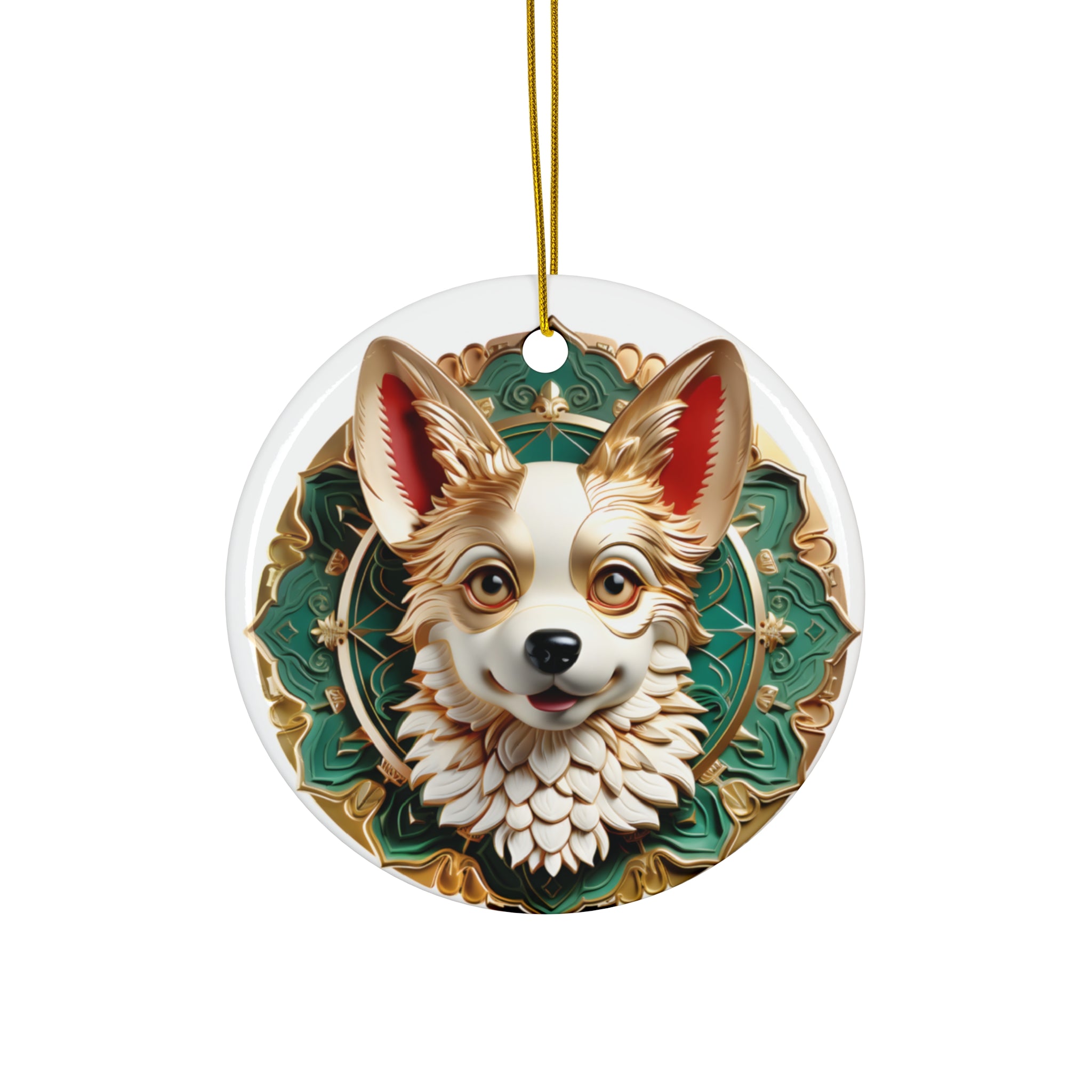 Dog Ceramic Disc Ornament            Item #14167
