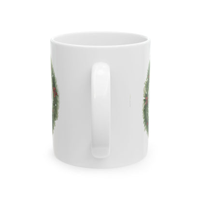 Dachshund Christmas Mug – Festive Wreath & Sweater Holiday Coffee Cup 11oz    Item #182928
