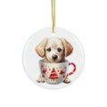 Christmas Dog Ceramic Disc Ornament             Item #6326004