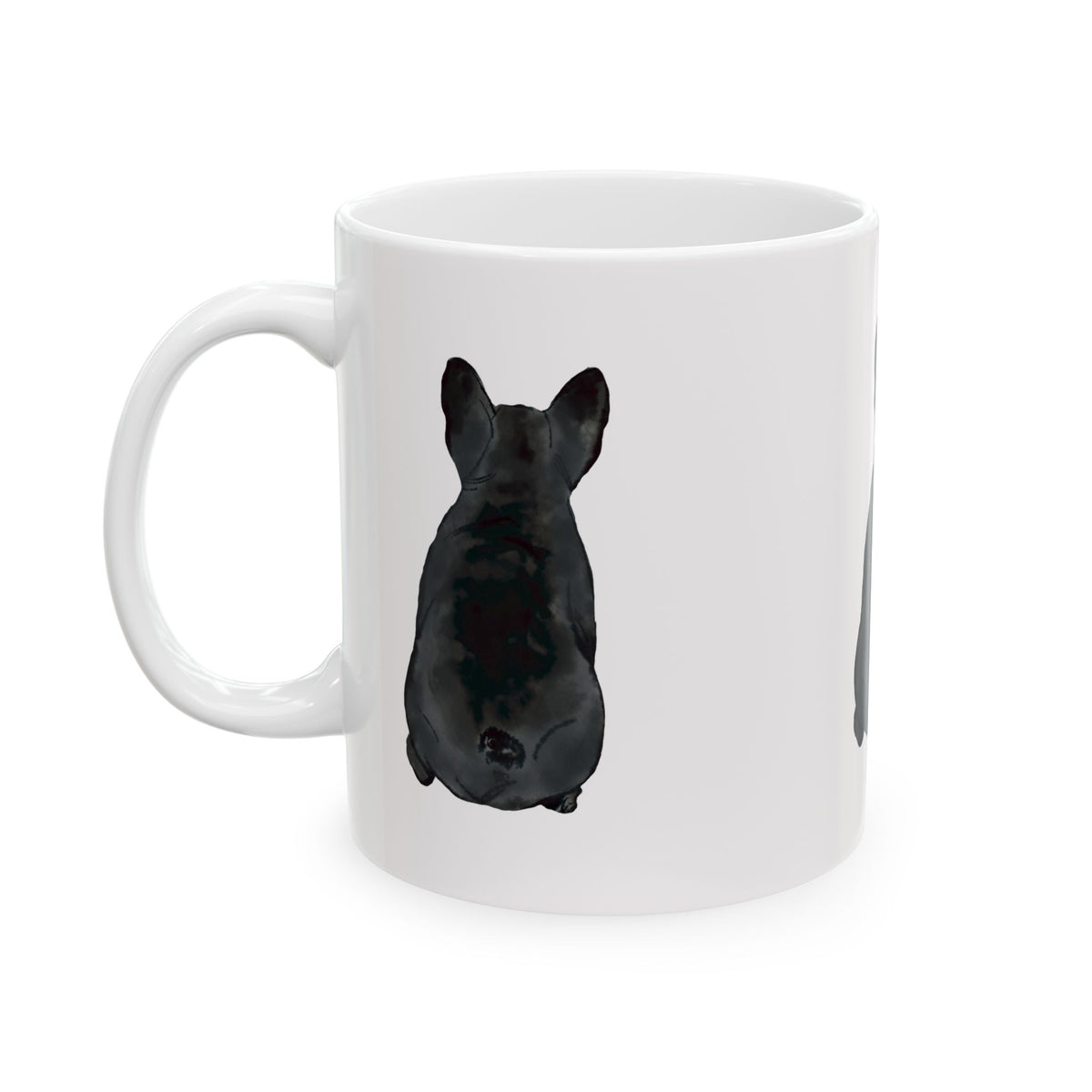 Dog Silhouette Mug – Back View Ceramic Coffee Cup 11oz    Item #499