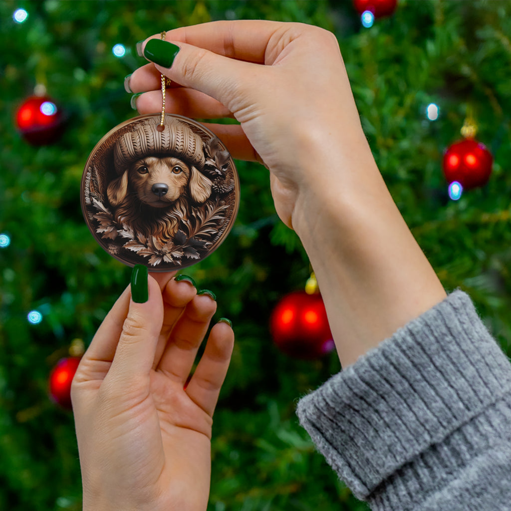 Dog Ceramic Disc Ornament            Item #964885