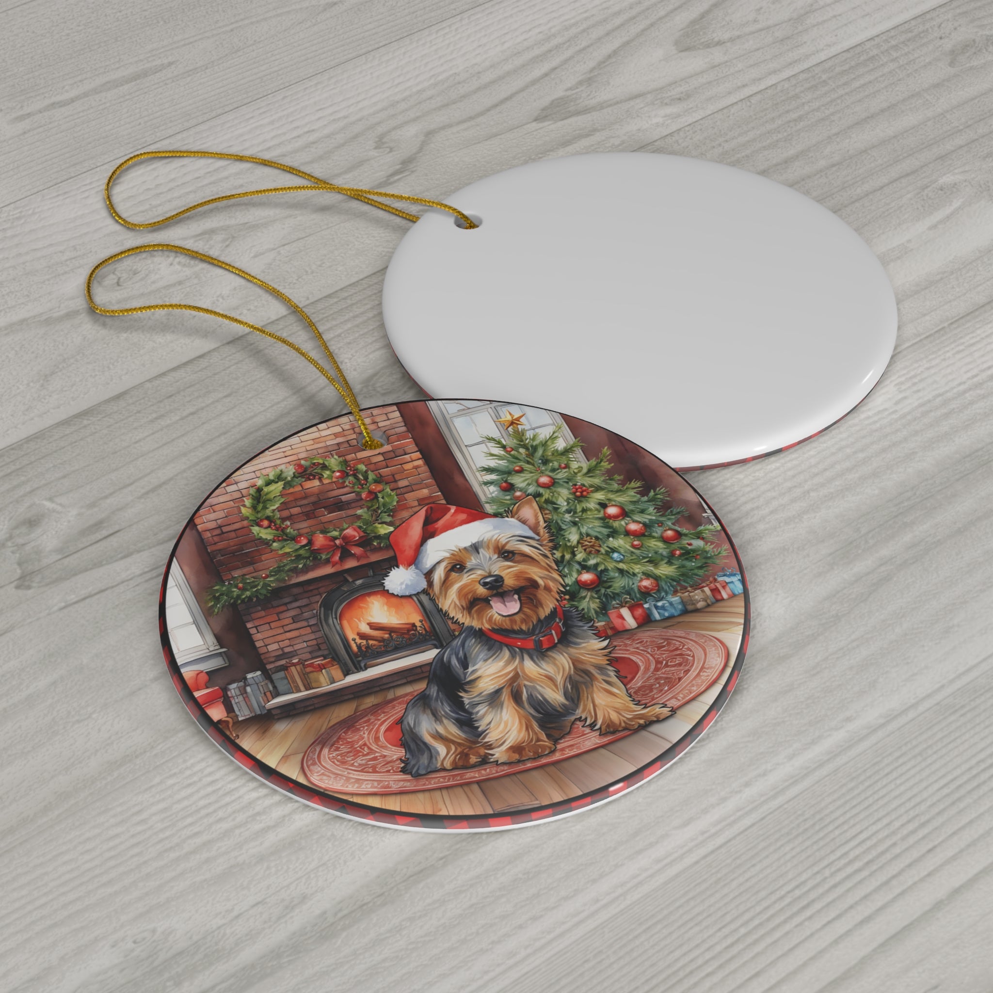 Ceramic Ornament - Yorkshire Terrier Christmas Dog       Item #8831027