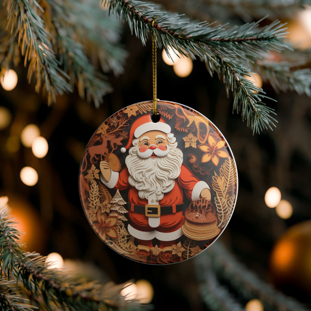 Santa Claus Christmas Ceramic Ornament     Item #147475