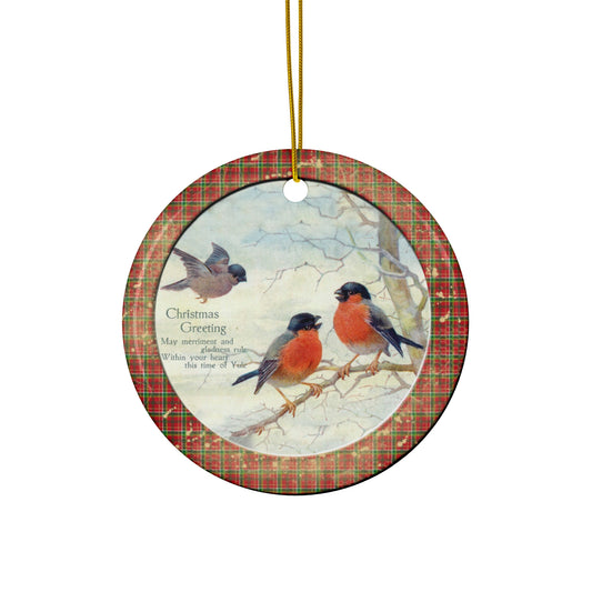 Christmas Birds Ceramic Disc Ornament     Item #7071335