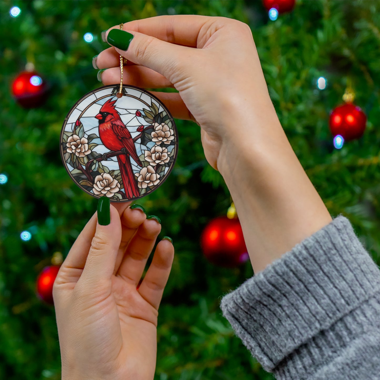 Christmas Cardinal Ceramic Ornament       Item #480541