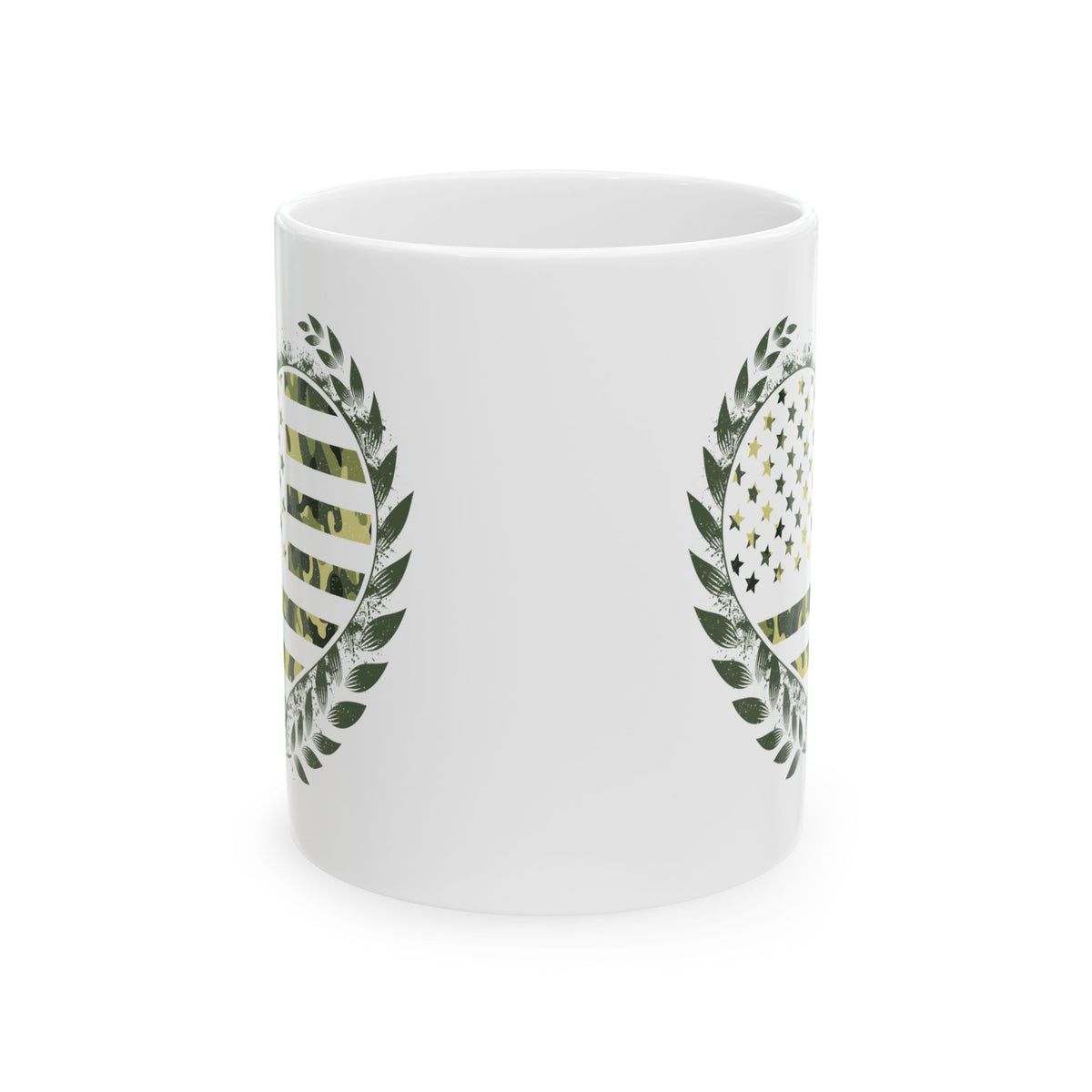 Flag Laurel Olive Green American Flag Wreath Ceramic Mug 11oz   Item #1831290