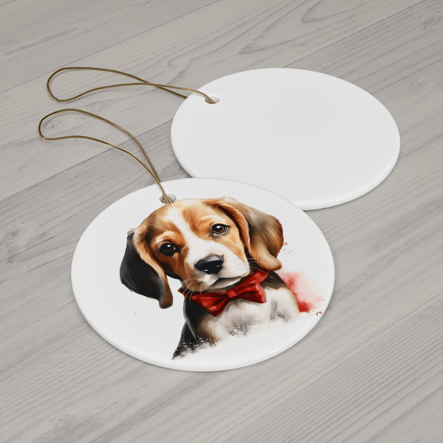 Christmas Dog Ceramic Disc Ornament              Item #3432341