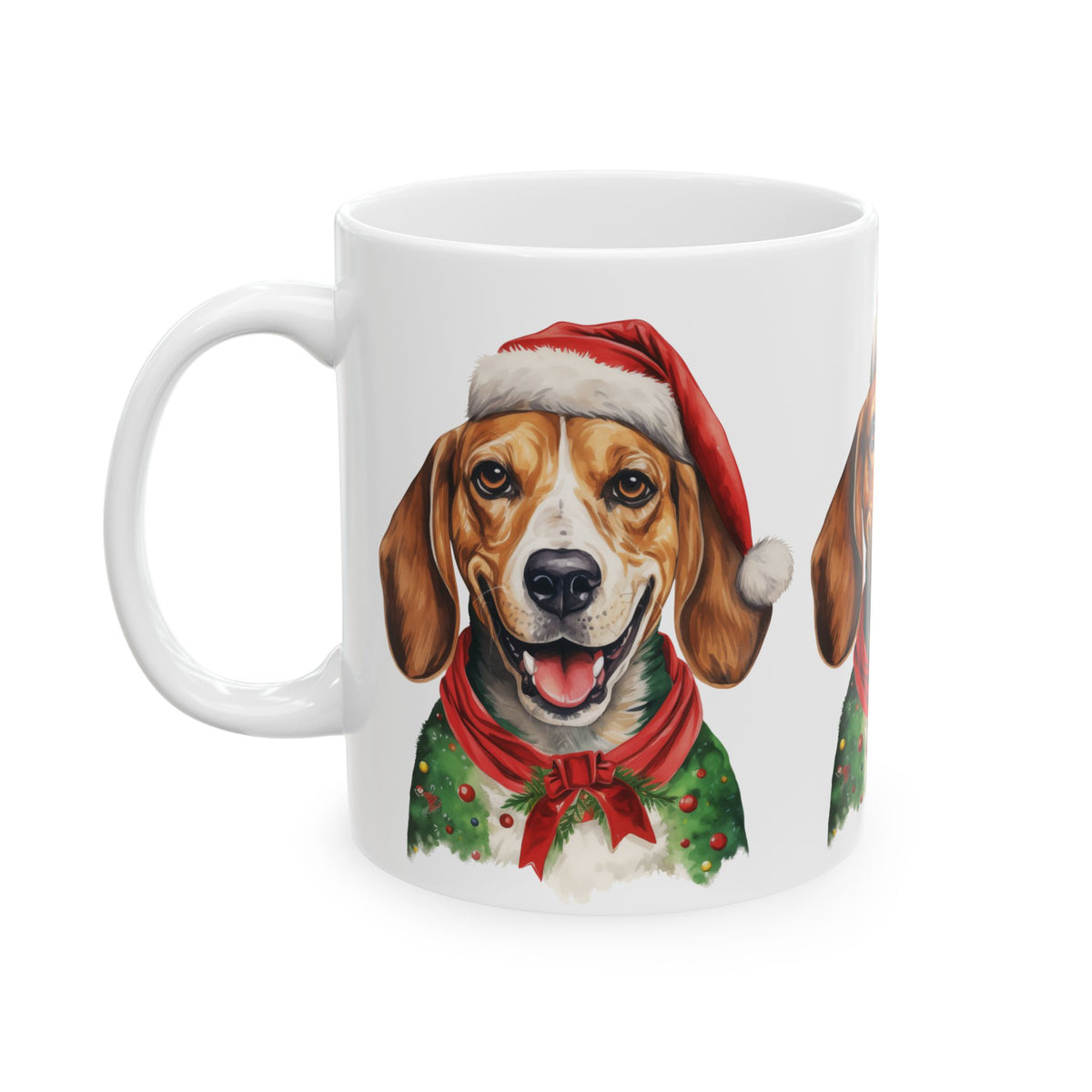 Christmas Beagle Mug – Festive Dog Coffee Cup 11oz   Item #544134