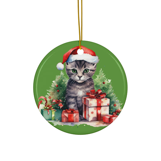 Ceramic Ornament - Christmas Cat      Item #1266795