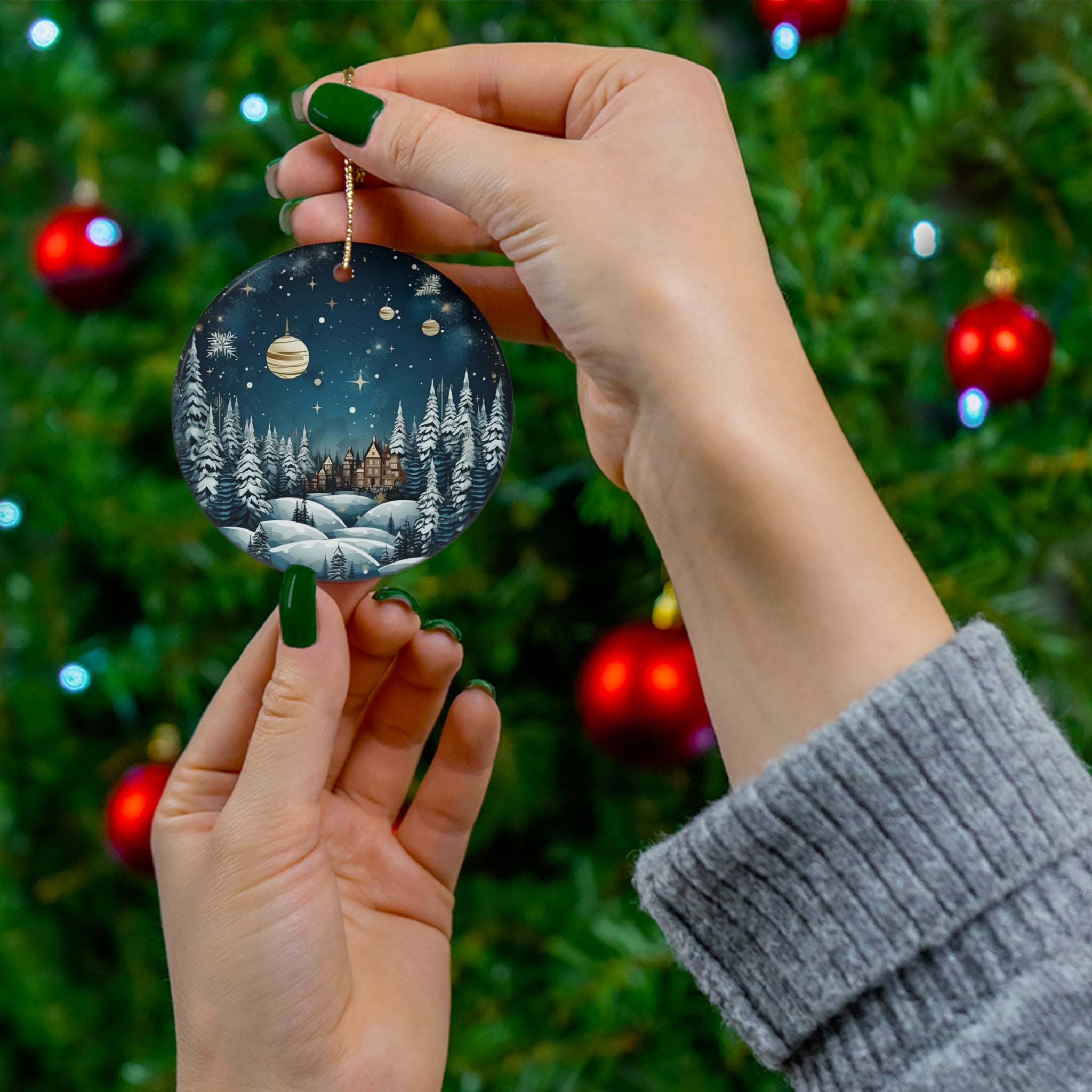 Town Ceramic Ornament         Item #96285 - Buckshot's Bargain Barn