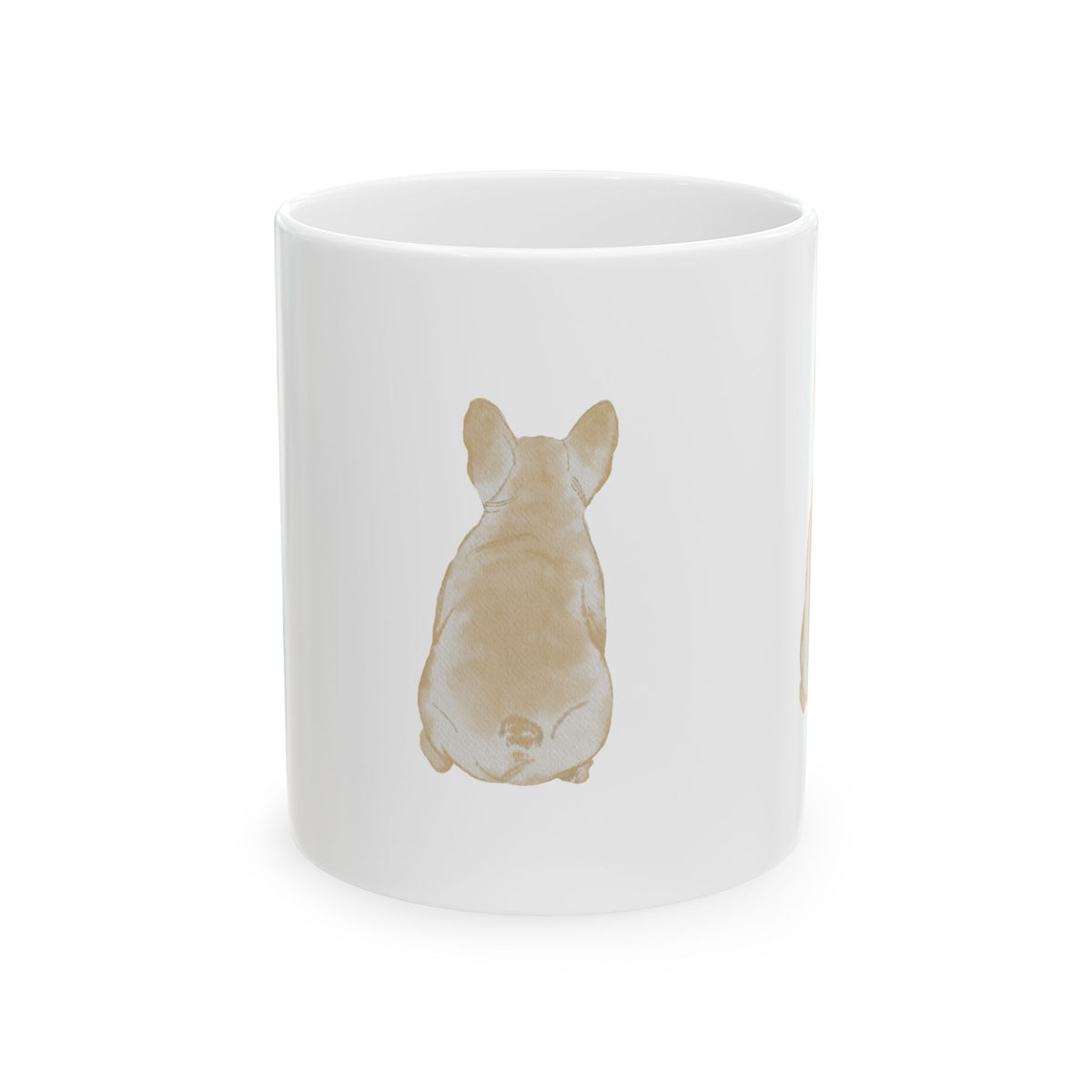 Dog Silhouette Mug – Back View Ceramic Coffee Cup 11oz    Item #50432