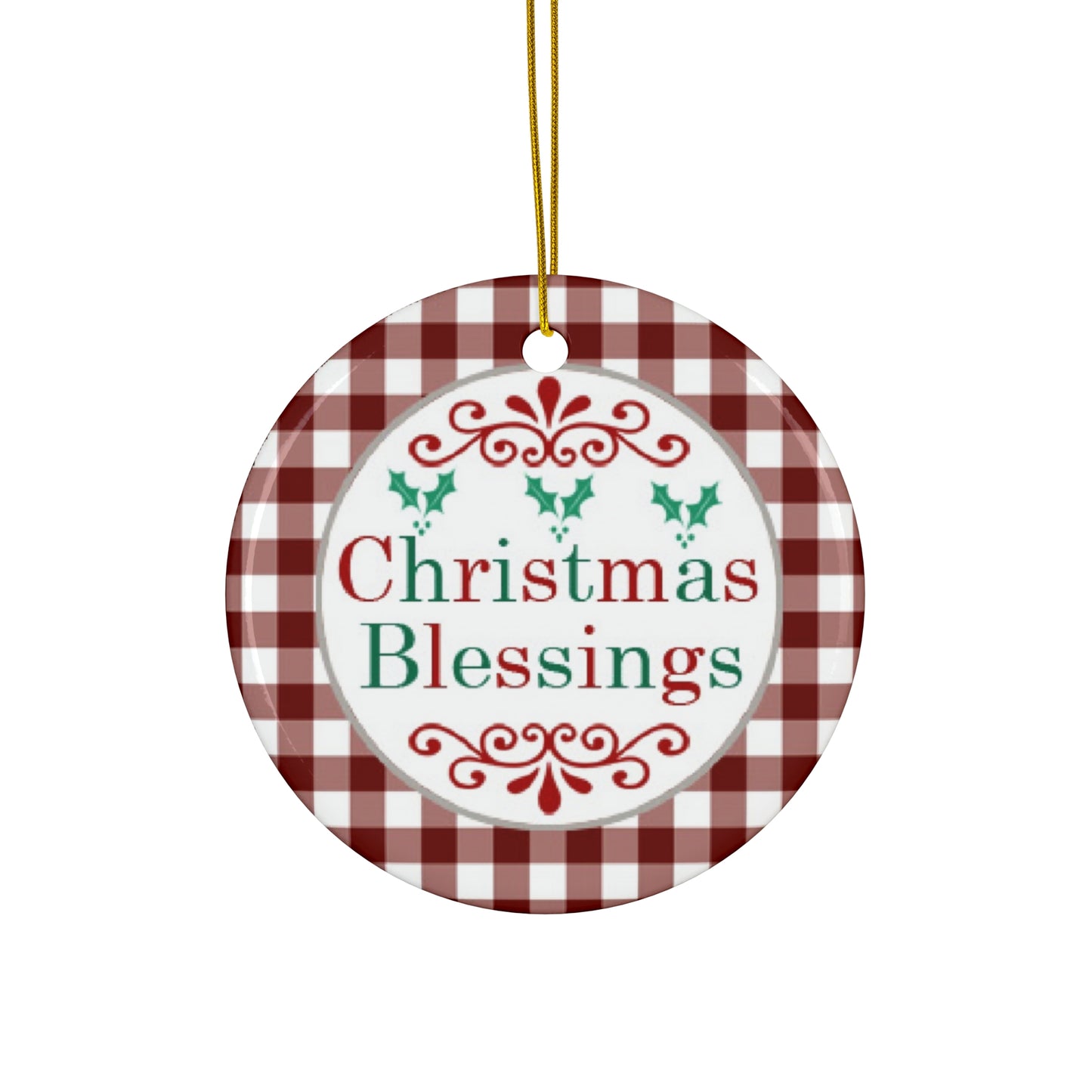 Christmas Blessings Ceramic Disc Ornament           Item #3889322