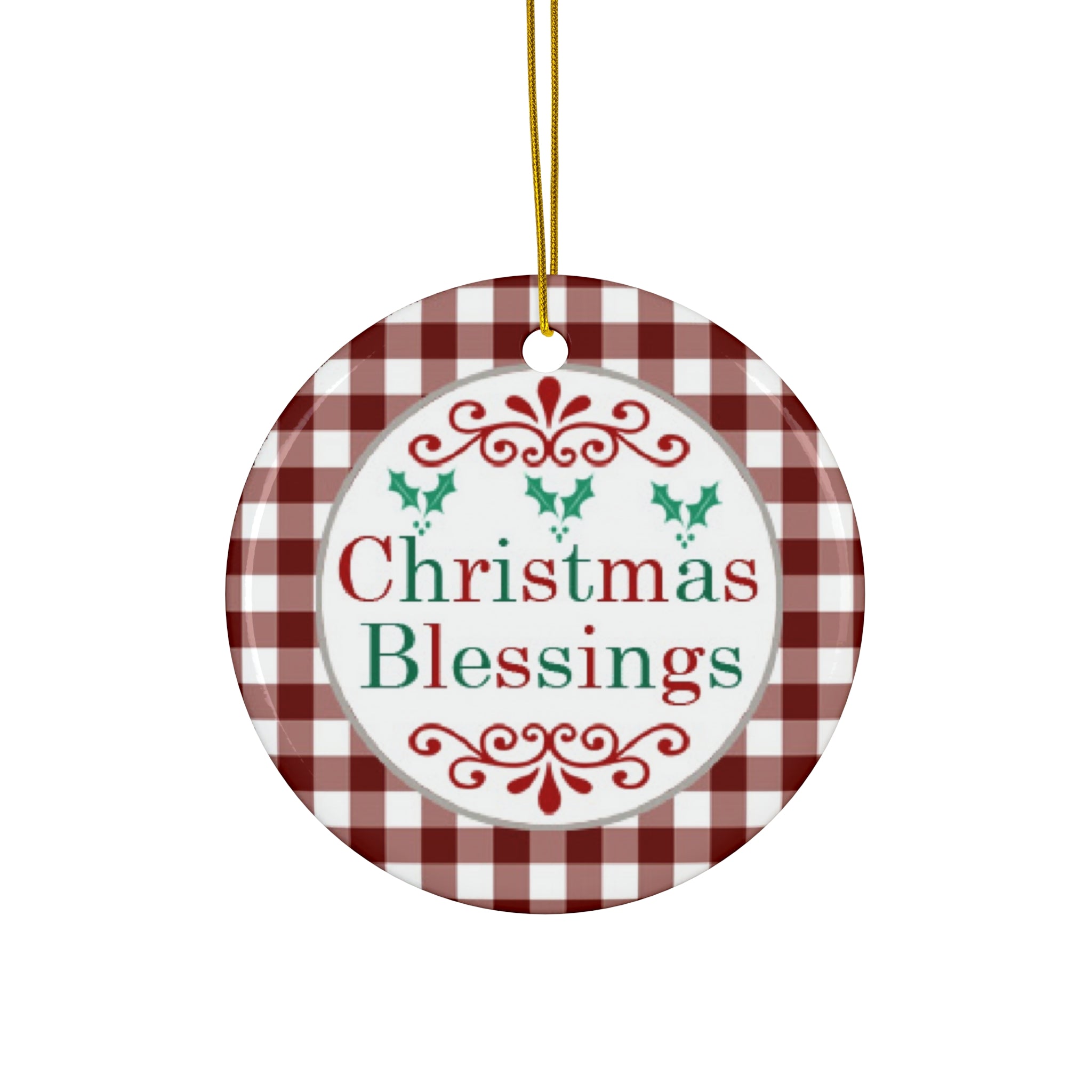 Christmas Blessings Ceramic Disc Ornament           Item #3889322