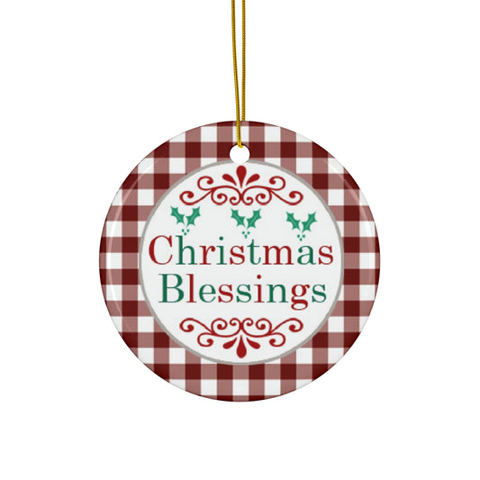 Christmas Blessings Ceramic Disc Ornament           Item #3889322