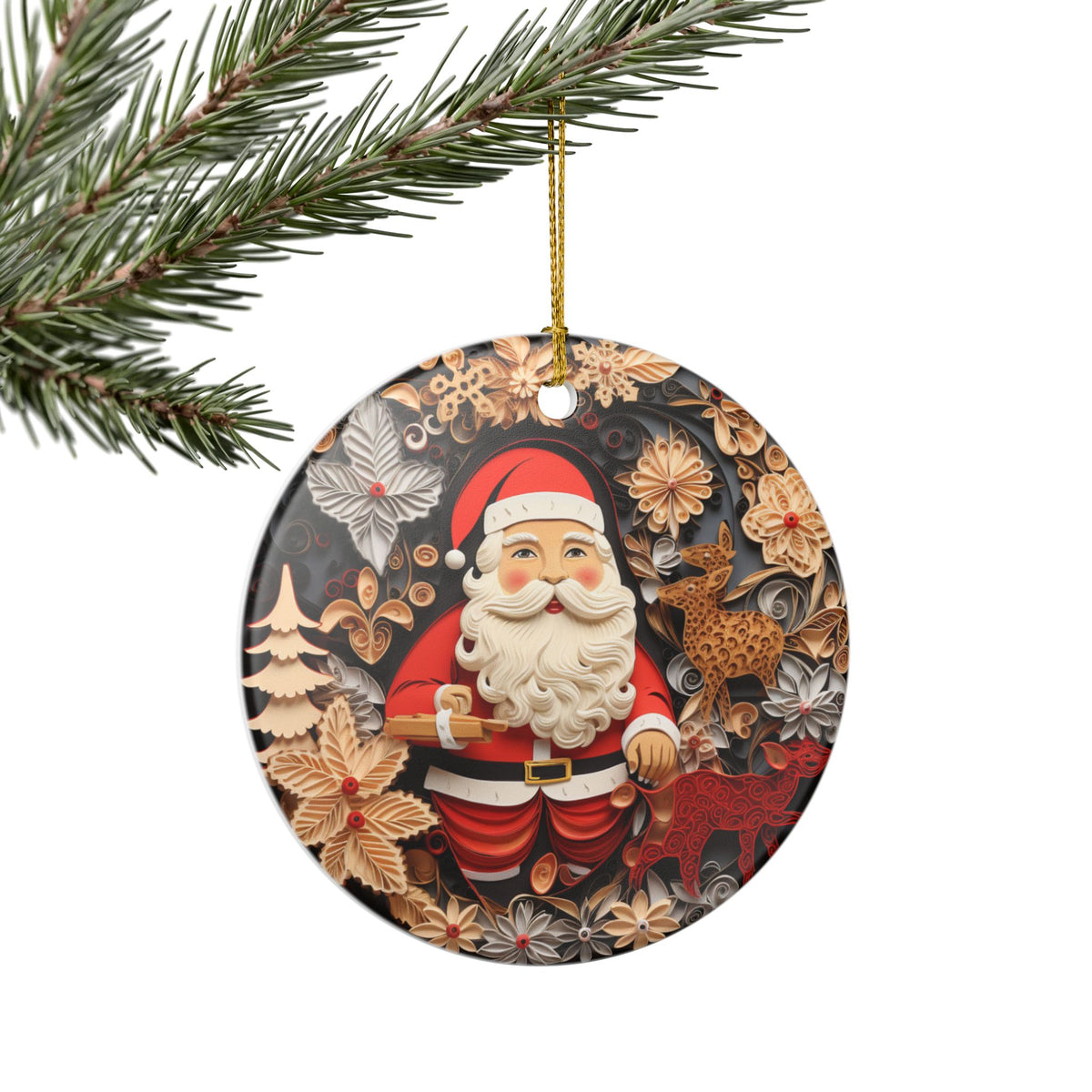 Santa Claus Christmas Ceramic Ornament   Item #827084