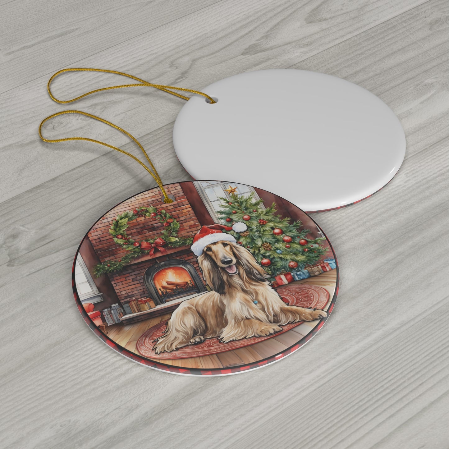 Ceramic Ornament - Afghan Hound Christmas Dog      Item #2700825