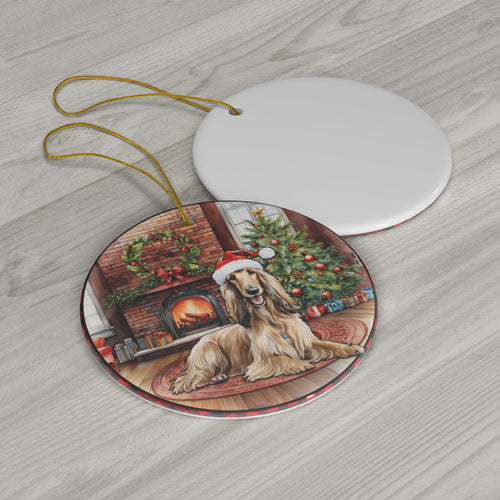 Ceramic Ornament - Afghan Hound Christmas Dog      Item #2700825