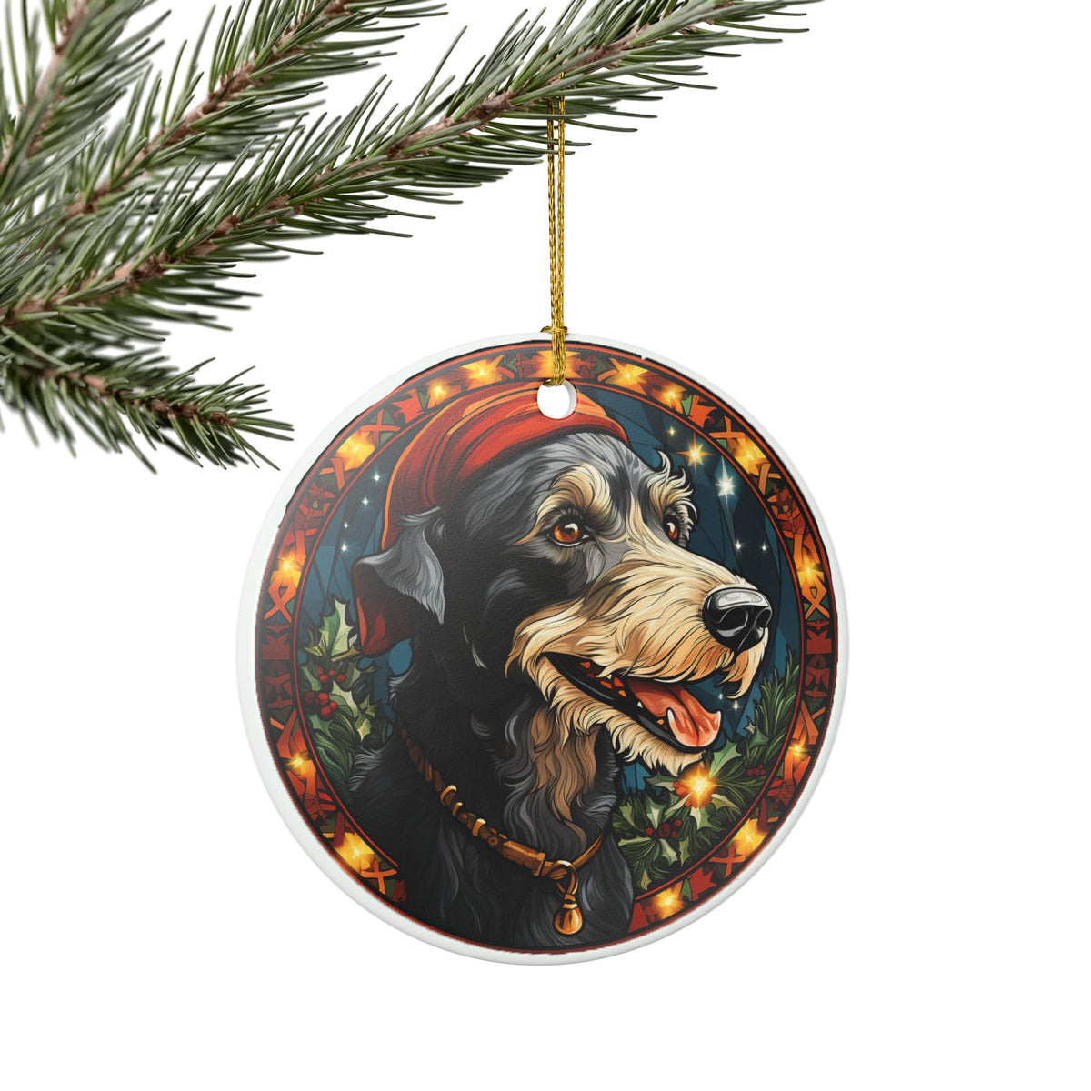 Scottish Deerhound Dog Christmas Ceramic Ornament Item #259655