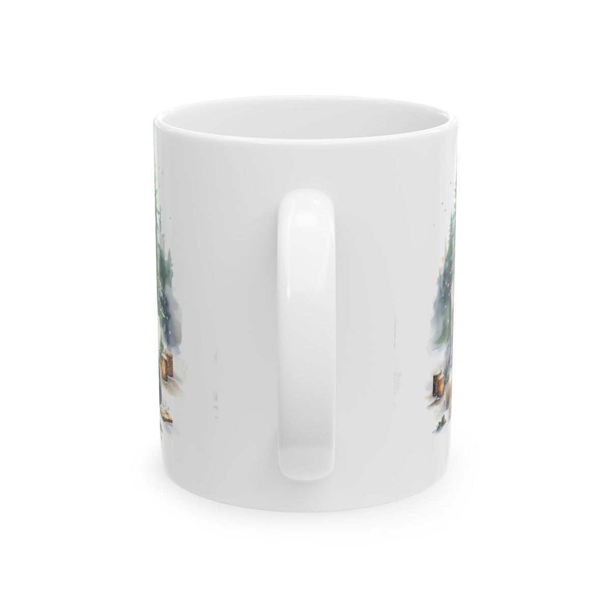 Cozy Winter Camping Black Dogs Ceramic Mug  11oz  Item #147289
