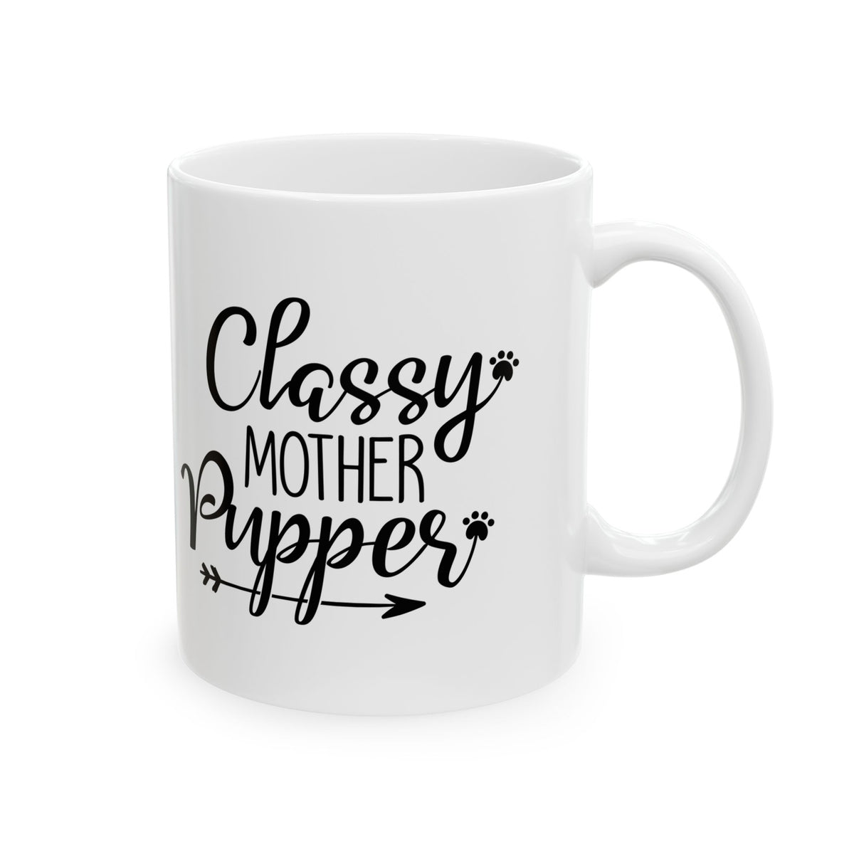 Ceramic Mug — "Classy Mother of Puppies" Cute Paw-Print Coffee Cup  11oz   Item #930889
