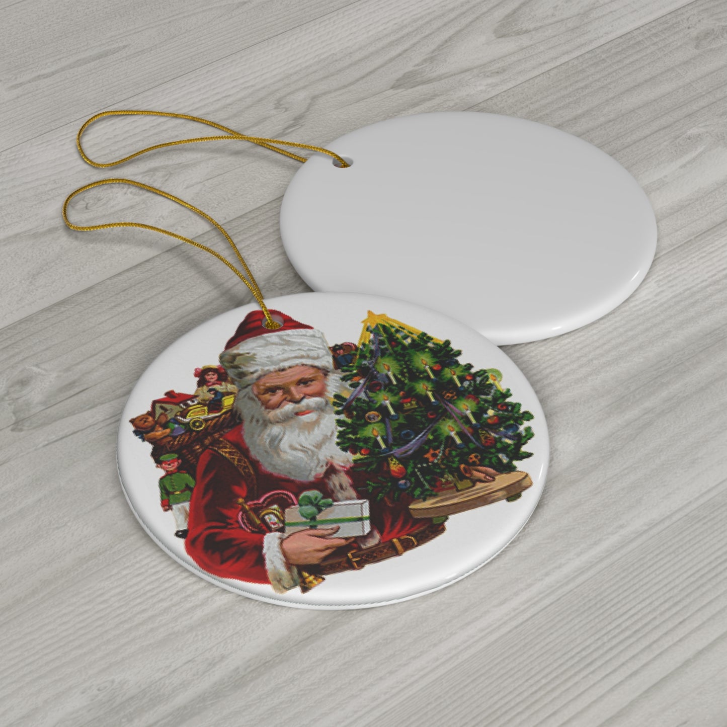 Santa Ceramic Disc Ornament            Item #1533871