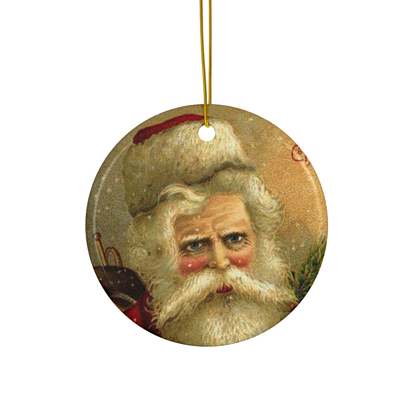 Santa Ceramic Disc Ornament      Item #9545311