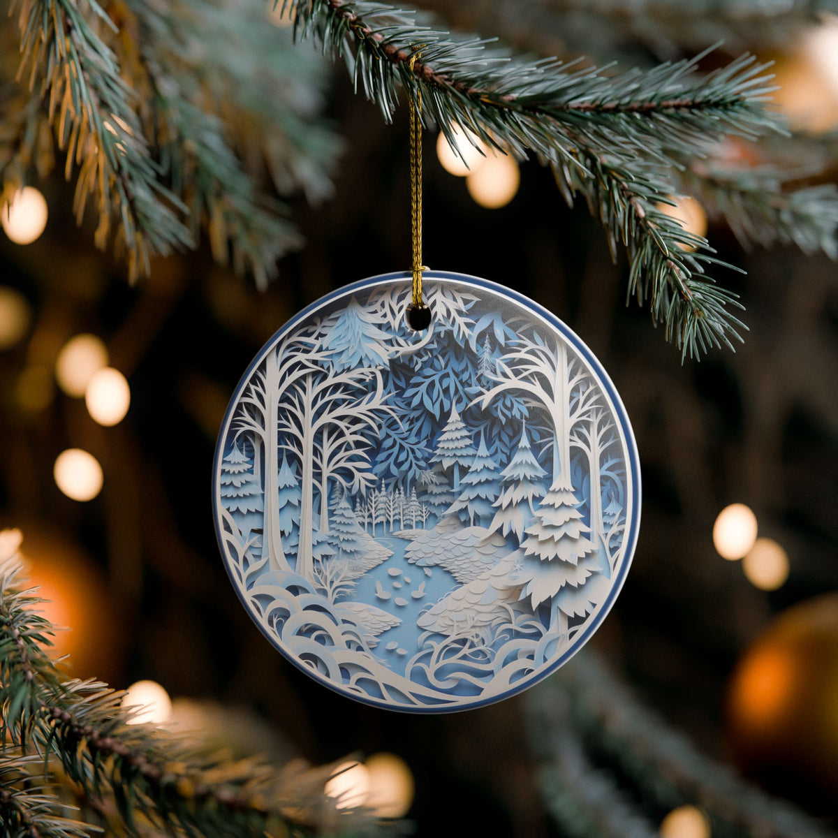 Winter Forest Ceramic Ornament   Item #103973
