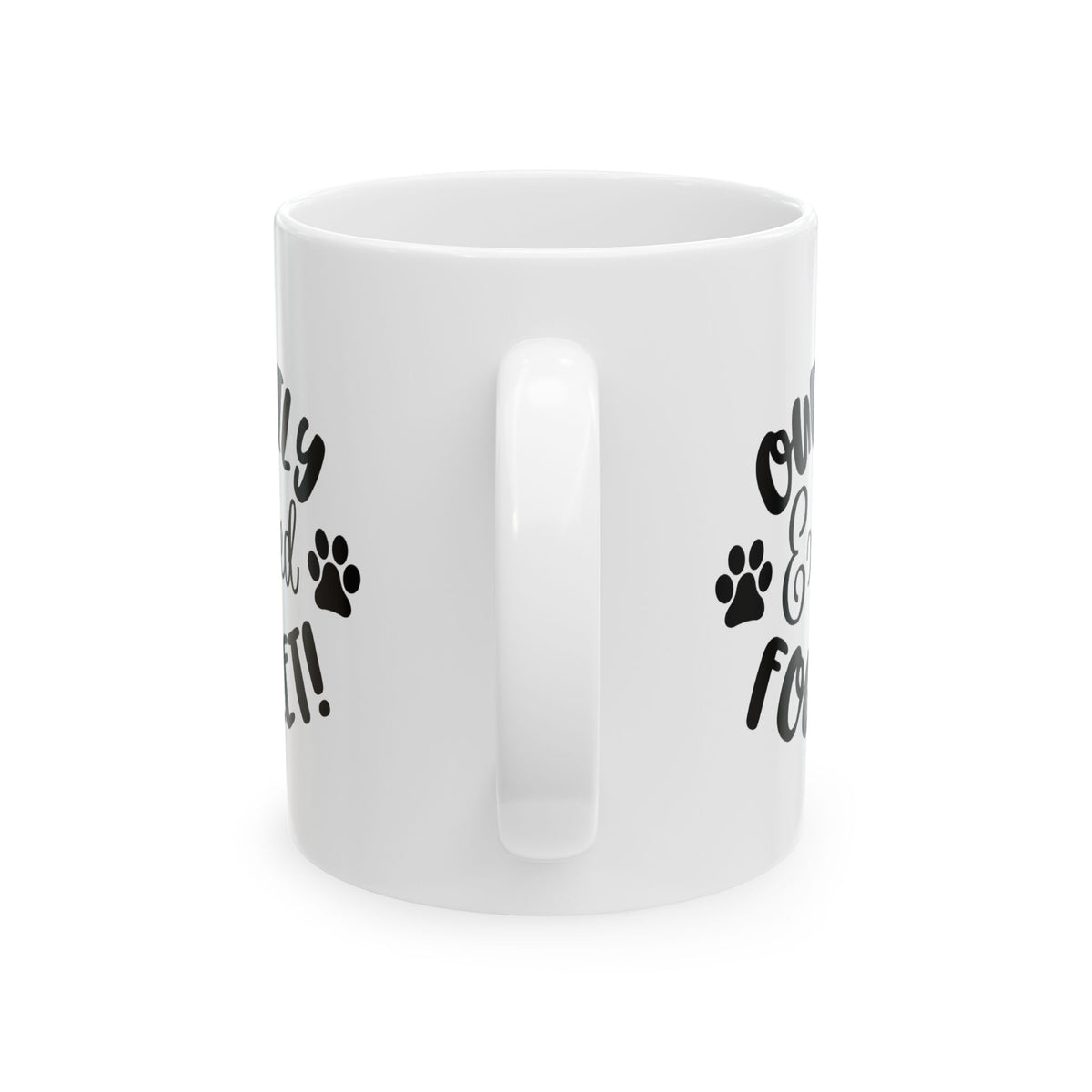 Ceramic Mug - "Our Family Has Been Expanded by Four Paws" Paw Print Coffee Cup 11oz   Item #768007