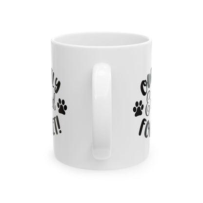 Ceramic Mug - "Our Family Has Been Expanded by Four Paws" Paw Print Coffee Cup 11oz   Item #768007