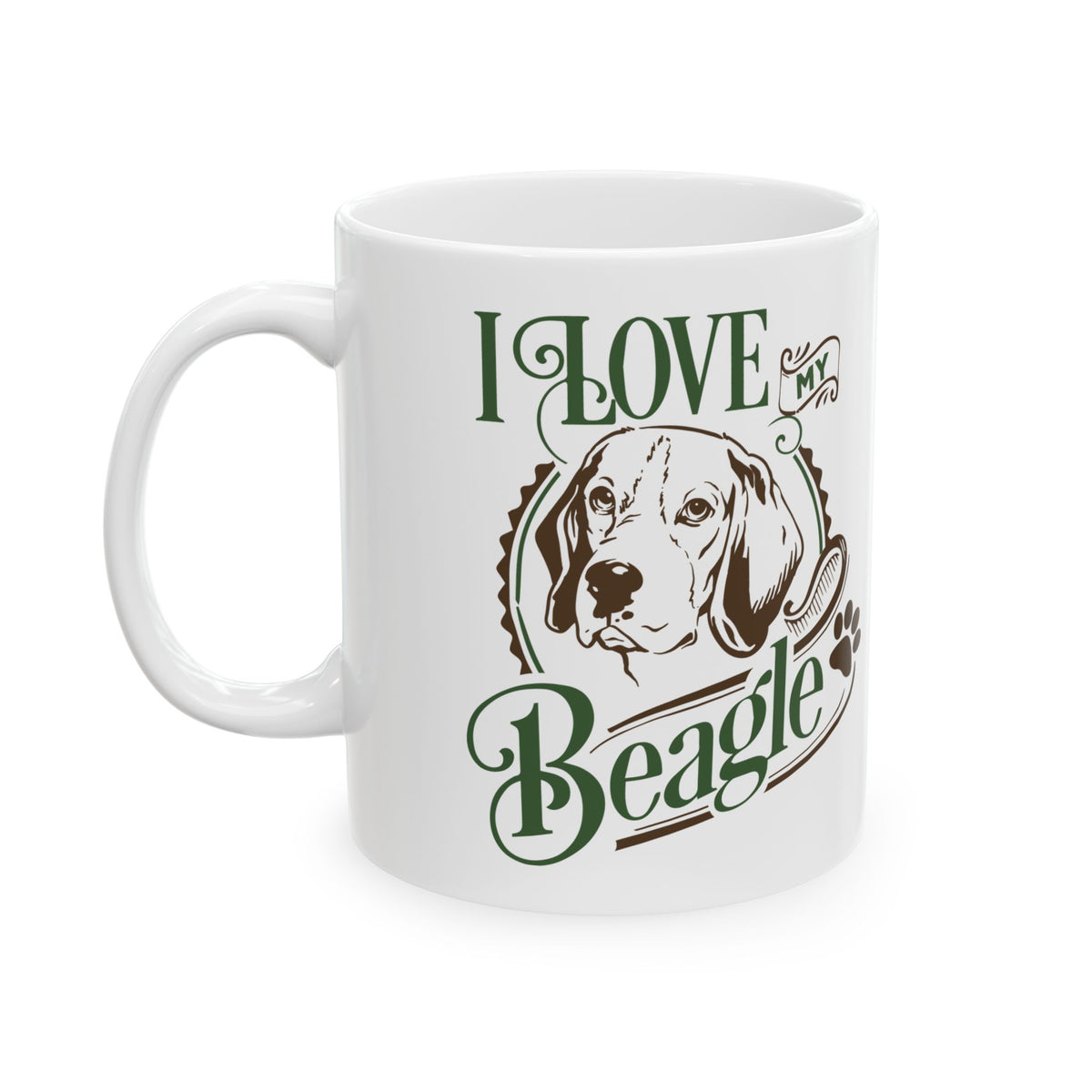I Love My Beagle Dog Ceramic Mug — Cute Coffee Cup 11oz    Item #203779