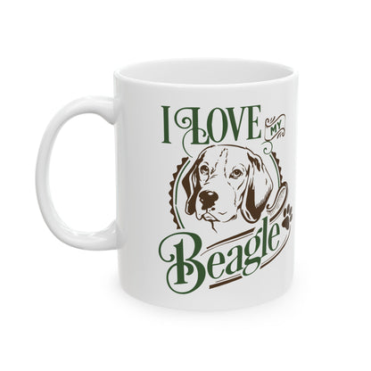 I Love My Beagle Dog Ceramic Mug — Cute Coffee Cup 11oz    Item #203779