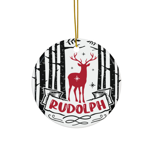 Rudolph Ceramic Disc Ornament         Item #3339952