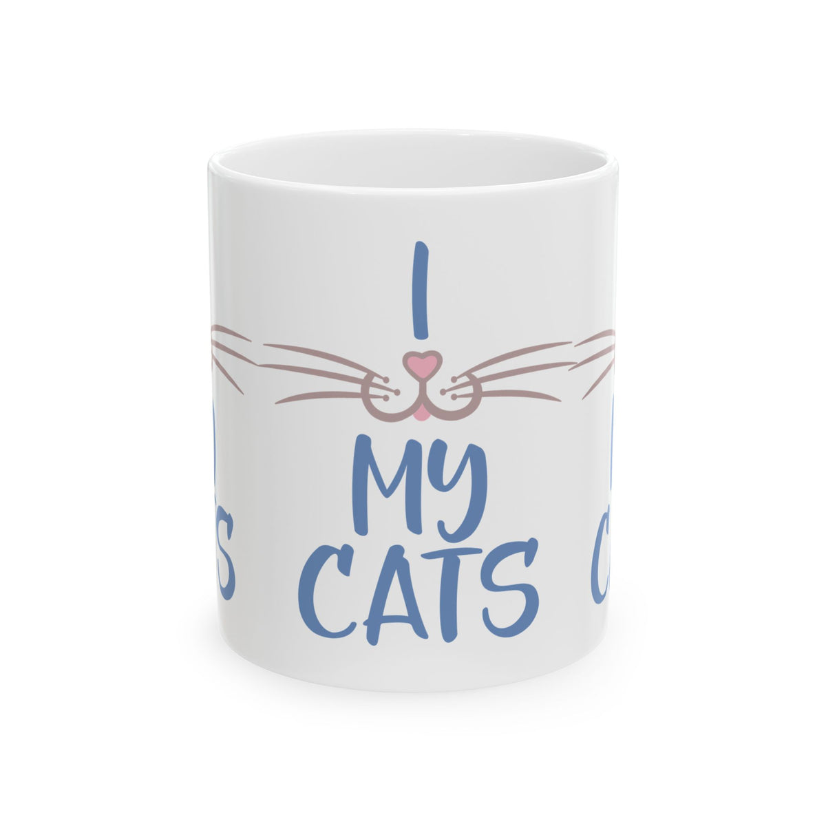 I Love My Cats Ceramic Mug – Cute Cat Face Coffee Cup 11oz    Item #188255