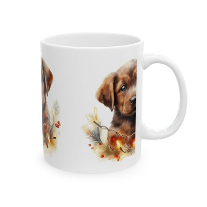 Cute Brown Puppy Coffee Mug — Adorable Lab Puppy Ceramic Mug 11oz   Item #952094
