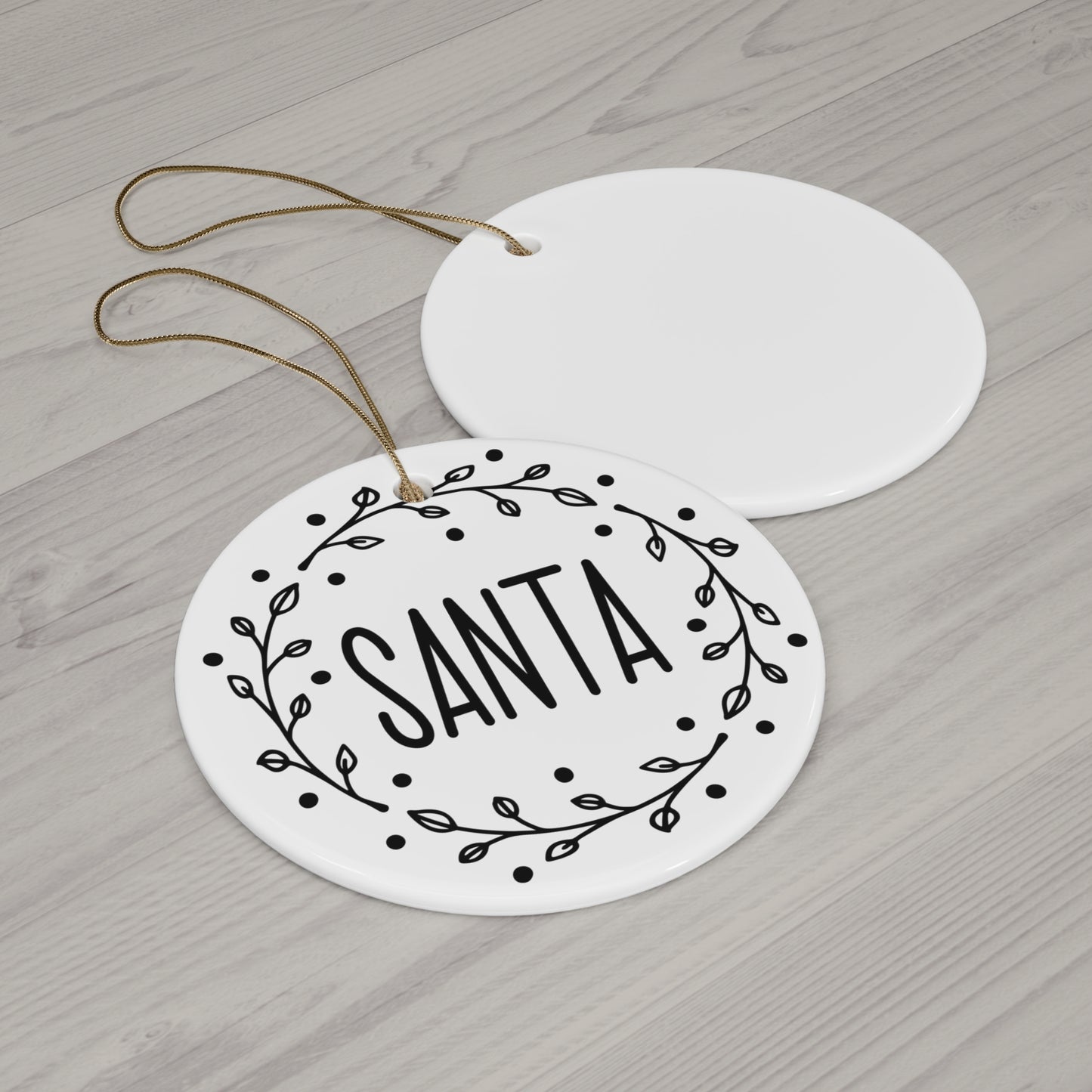 Santa Ceramic Disc Ornament            Item #1095355