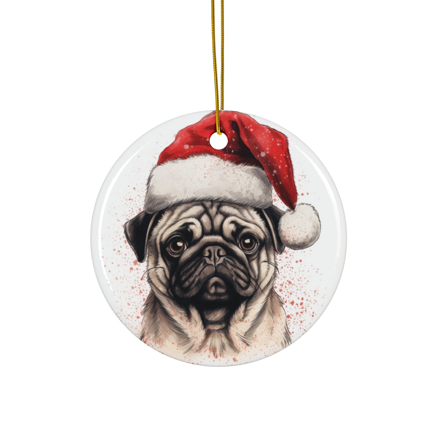 Ceramic Ornament - Christmas Pug Dog  Item #6234819