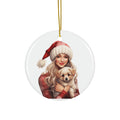 Christmas Dog Ceramic Disc Ornament               Item #4611813