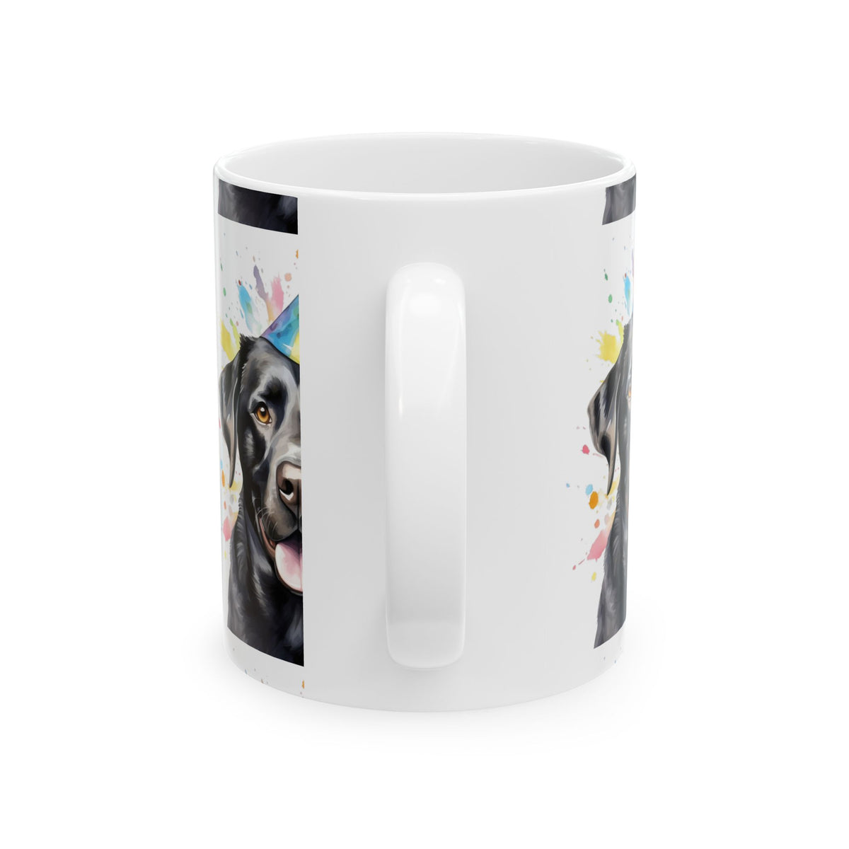 Black Labrador Birthday Party Mug – Cute Dog Portrait Ceramic Coffee Cup 11oz   Item #23832